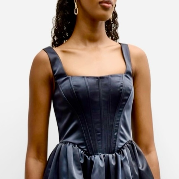 🌺🎉HP🎉🌺 NWT Staud Landscape Mini Dress Black - Picture 4 of 16